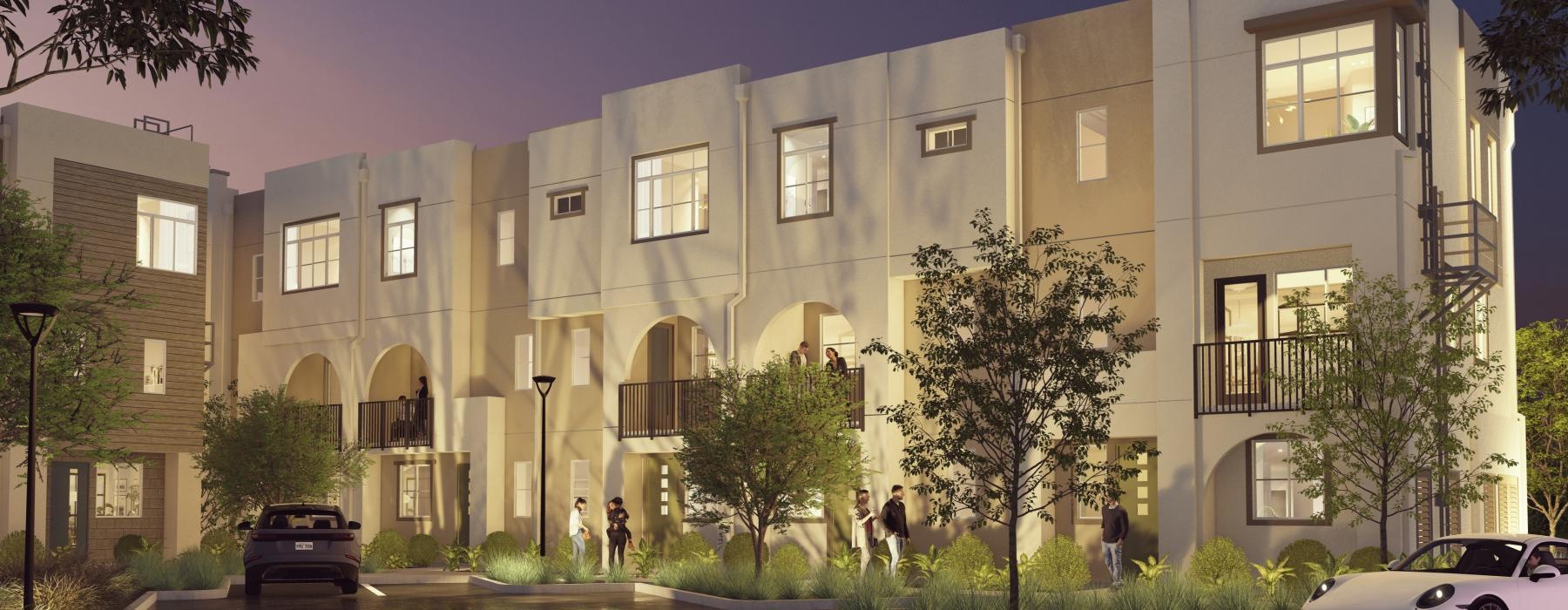 a building with a parking lot
